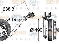 Cupla ventilator radiator / Vascocuplaj ISUZU ASCENDER HELLA 8MV 376 734-021