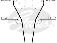 Curea de distributie KIA SHUMA II (FB) (2001 - 2004) GATES 5567XS