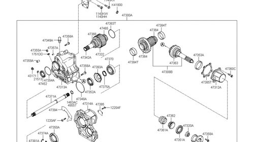 Cutie transfer complet echipata Hyundai Tucson ( an 2004 - )(Original)