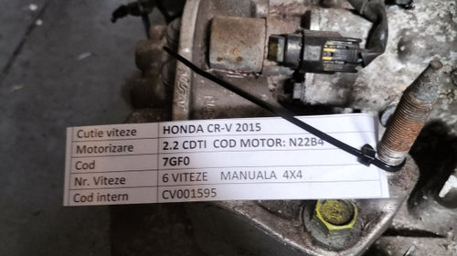 Cutie viteze Honda CR-V, 2015, 2.2 CDTi, cod cutie: 7GF0, manuala, 6 viteze, 4x4