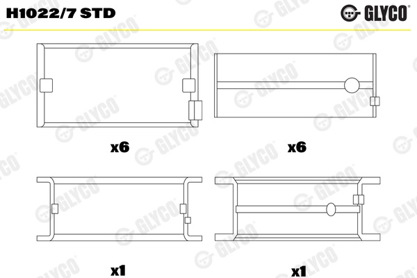 Cuzineti arbore cotit Glyco IVECO EUROTECH MP 1999-2007 - H1022/7 STD