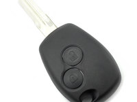 Dacia / Renault - Carcasa cheie cu 2 butoane si suport inox pentru baterie