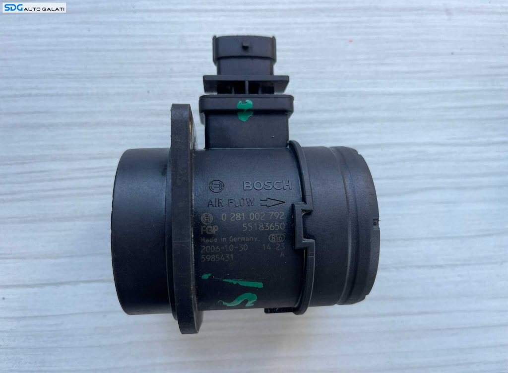Debitmetru Aer Fiat Multipla 1.9 JTD 2002 - 2010 Cod 0281002792 55183650 (compatibil cu codurile 95513367 0281002793) [B3504]