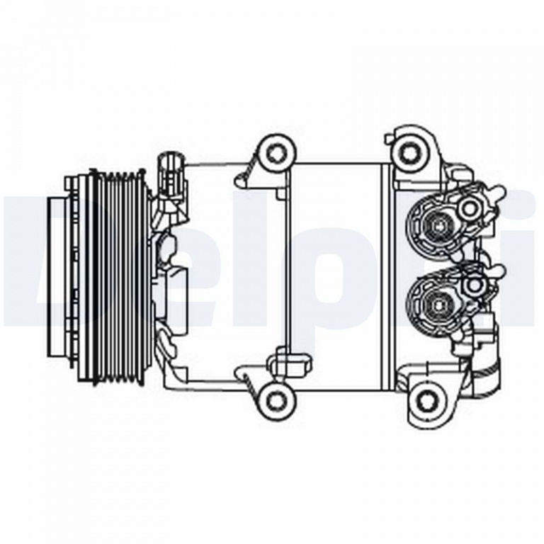 DELPHI Compresor, climatizare CS20466 compatibil cu FORD FIESTA limuzina 2010 2011 2012 2013 2014 2015 2016 2017