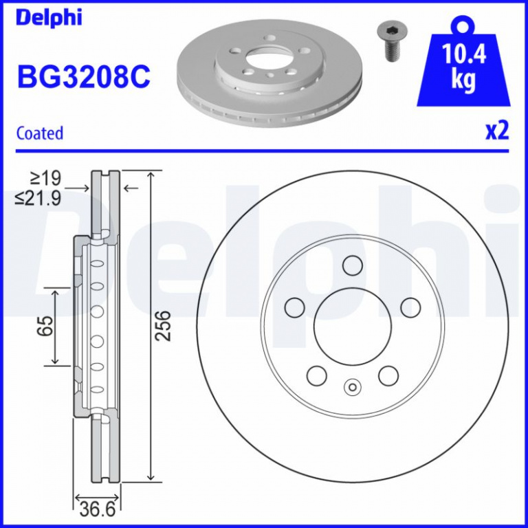DELPHI Disc frana BG3208C model VW BORA Variant (1J6) 1999 2000 2001 2002 2003 2004 2005