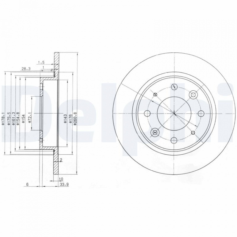 DELPHI Disc frana BG3336 model KIA CLARUS combi (GC) 1998 1999 2000