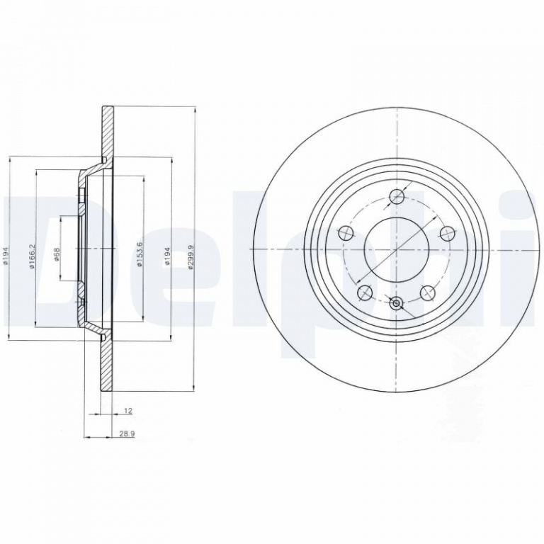 DELPHI Disc frana BG4081C model AUDI A6 C7 Avant (4G5, 4GD) 2011 2012 2013 2014 2015 2016 2017 2018