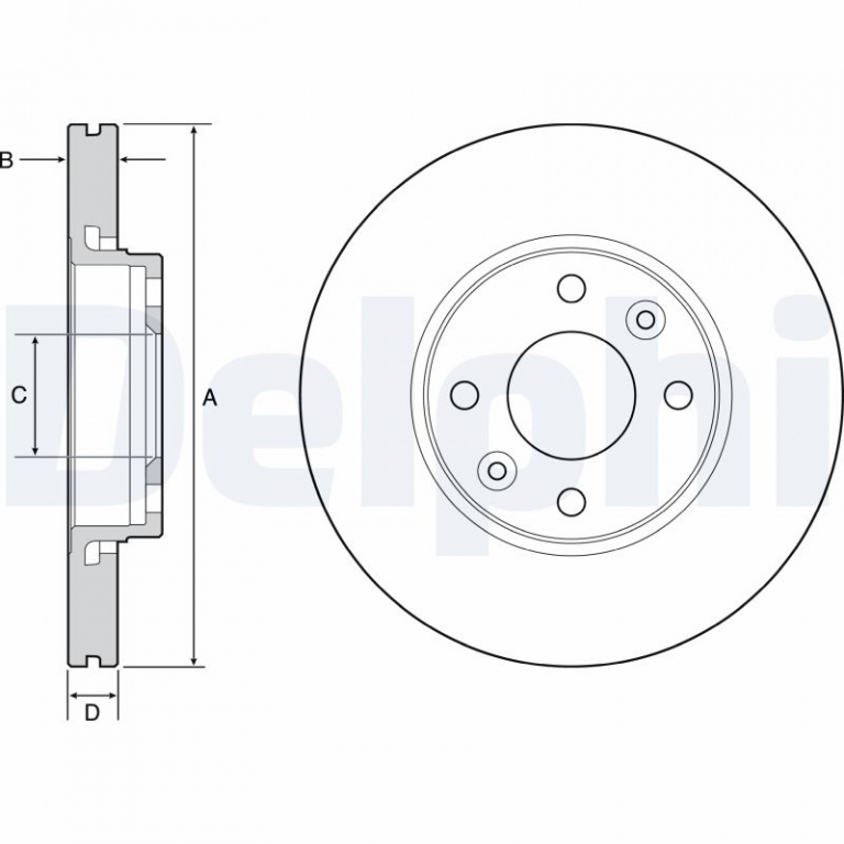 DELPHI Disc frana BG4459C model SMART FORFOUR hatchback (453) 2014 2015 2016 2017 2018 2019 2020 2021 2022