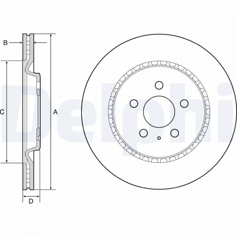DELPHI Disc frana BG4643C model AUDI A8 D4 (4H2, 4H8, 4HC, 4HL) 2010 2011 2012 2013 2014 2015 2016 2017 2018