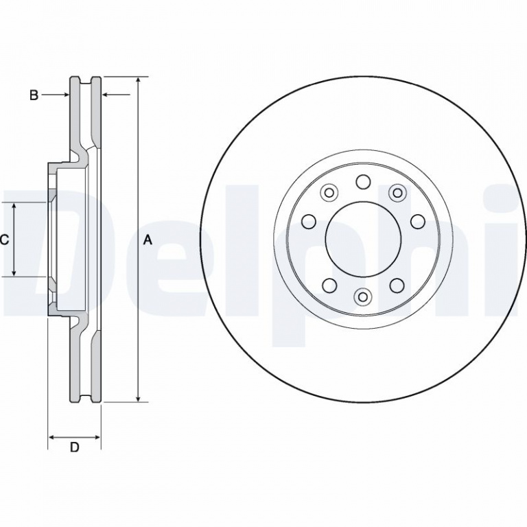 DELPHI Disc frana BG4696C pentru VAUXHALL COMBO Mk IV (E) Autoutilitara/limuzina spatioasa (K9) 2018 2019 2020 2021 2022 2023 2024 2025