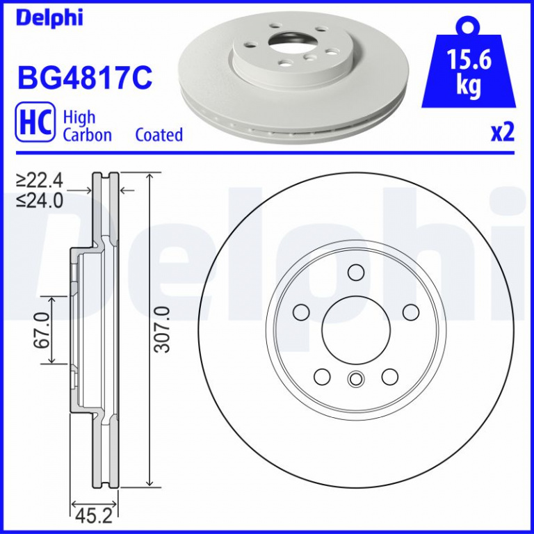 DELPHI Disc frana BG4817C model MINI MINI (F56) 2020 2021 2022 2023 2024 2025