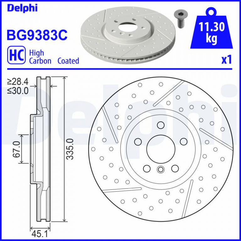 DELPHI Disc frana BG9383C model MINI MINI COUNTRYMAN (F60) 2017 2018 2019