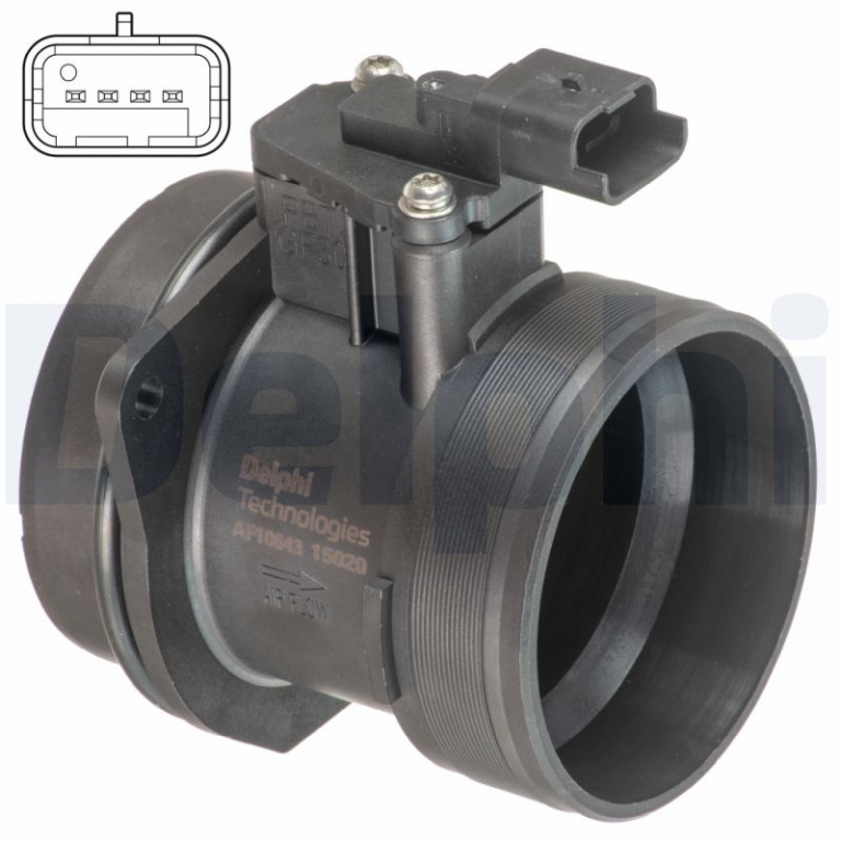 DELPHI senzor debit aer AF10643-12B1 pentru masina PEUGEOT 407 (6D_) 2009 2010
