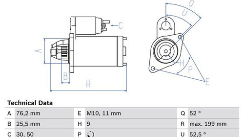 Demaror BMW X1 2010-2015 BOSCH 0986020890