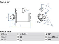 Demaror MERCEDES-BENZ E-CLASS 1999-2009 BOSCH 0986018270