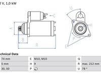 Demaror TOYOTA COROLLA 1992-2000 BOSCH 0986018701