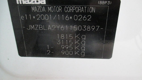 Dezmembram Mazda 3 BL sedan 1.6 D 85kw 116cp MZR-CD motor Y6 cutie 6+1 2010 2011 2012 2013 2014