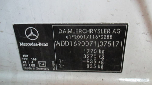 Dezmembram Mercedes A-Class A180 W169 2.0 CDI 80kw 109cp motor OM640940 euro 4 6+1 manuala 2005 - 2012