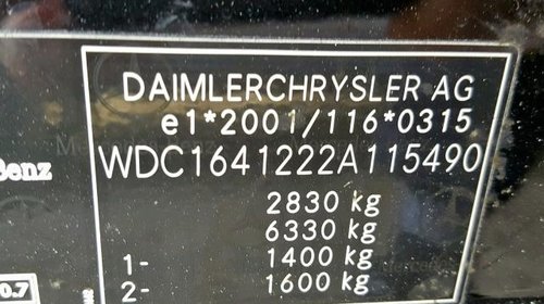 Dezmembram Mercedes Benz ML320 CDI 2006 Cod Motor: 64294040147811 224 CP