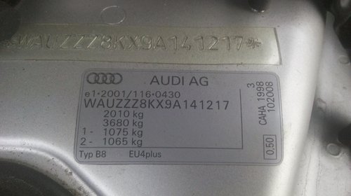 Dezmembrez audi a4 b8 fab. 2010 2.0diesel