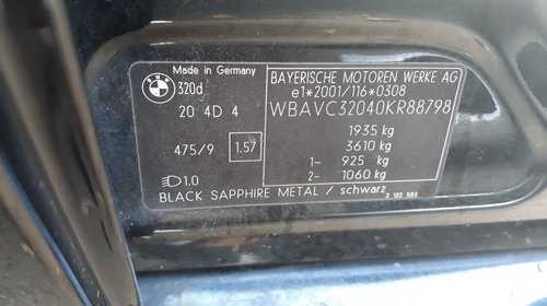 Dezmembrez BMW E90 163cp 2.0
