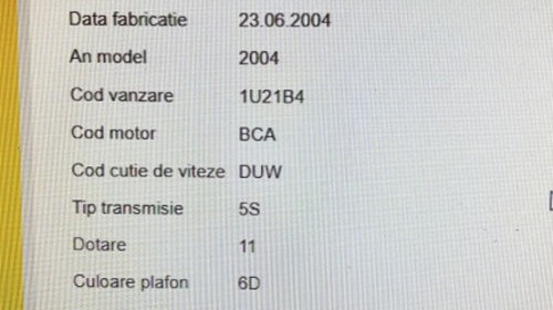 Dezmembrez SKODA OCTAVIA 1 din 2004 motorizare 1.4 16 valve