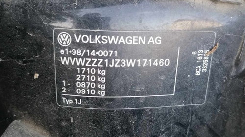 Dezmembrez VW Golf 4 1.4 16v cod motor BCA