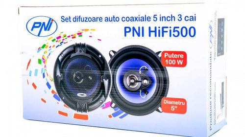 Difuzoare auto coaxiale pni hifi500, 100w, 12.7 cm, 3 cai, set 2 buc 10037