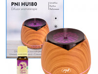 Difuzor aromaterapie PNI HU180 pentru uleiuri esentiale, cu ultrasunete include Ulei de Santal Amyris 10ml PNI-HU180ST