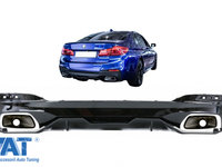 Difuzor Bara Spate compatibil cu BMW Seria 5 G30 G31 (2017+) 540 M Performance Look Negru Lucios
