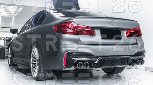 Difuzor Bara Spate Compatibil Cu BMW Seria 5 G30 G31 (2017-2023) M5 Design Negru Lucios