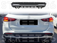 Difuzor Bara Spate Cu Ornamente Evacuare Crom Compatibil Cu Mercedes GLA H247 SUV (2020-Up) GLA 45S Design