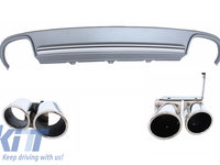 Difuzor Bara Spate si Ornamente Evacuare compatibil cu AUDI A4 B8 Facelift (2012-up) S4 Design