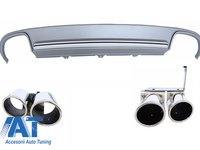 Difuzor Bara Spate si Ornamente Evacuare compatibil cu AUDI A4 B8 Facelift (2012-up) S4 Design