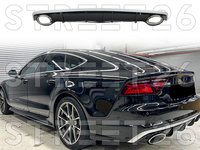 Difuzor Bara Spate Si Ornamente Evacuare Compatibil Cu Audi A7 4G Facelift (2014-2017) RS7 Design