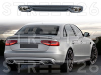 Difuzor Bara Spate Si Ornamente Evacuare Compatibil Cu Audi A4 B8 Facelift Sedan Avant (2012-2015)