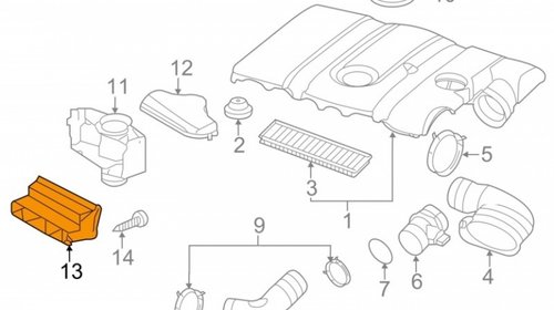 Difuzor Colectare Aer Oe Audi A3 8P1 2003-2012 1K0805971C9B9