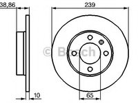 Disc frana 0 986 478 010 BOSCH pentru Audi 80 Audi Fox Vw Polo Vw Derby Vw Golf Vw Rabbit Vw Jetta Vw Dasher Vw Passat Vw Carat Vw Corsar Vw Quantum Vw Santana Vw Scirocco