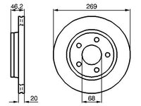 Disc frana 0 986 478 316 BOSCH pentru Audi 100 Audi 500 Audi 200 Audi A8