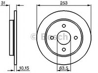 Disc frana 0 986 478 344 BOSCH pentru Ford Sierra Ford Scorpio Ford Focus