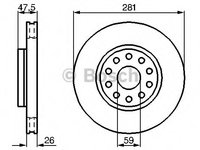 Disc frana 0 986 478 460 BOSCH pentru Alfa romeo 166