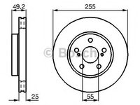 Disc frana 0 986 478 584 BOSCH pentru Toyota Carina Toyota Celica Toyota Corona