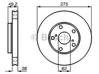 Disc frana 0 986 478 632 BOSCH pentru Toyota Camry Toyota Scepter Toyota Estima Toyota Previa Toyota Tarago Toyota Avensis Toyota Ipsum Toyota Picnic Toyota Verso Toyota Windom Toyota Avalon