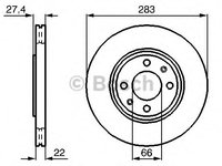 Disc frana 0 986 478 834 BOSCH pentru CitroEn Xantia Peugeot 405 CitroEn Zx CitroEn Xsara