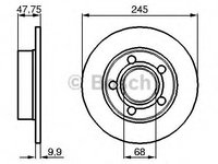 Disc frana 0 986 478 888 BOSCH pentru Audi A4 Vw Passat Audi A6