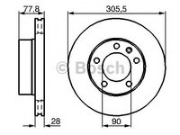 Disc frana 0 986 479 001 BOSCH pentru Renault Master Opel Movano Nissan Interstar