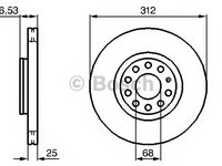 Disc frana 0 986 479 057 BOSCH pentru Audi A6 Audi A4