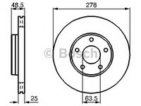 Disc frana 0 986 479 173 BOSCH pentru Ford C-max Ford Grand Volvo C30 Volvo C70 Volvo S40 Volvo V50 Ford Focus