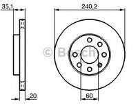 Disc frana 0 986 479 190 BOSCH pentru Opel Corsa Opel Vita