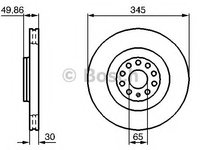 Disc frana 0 986 479 204 BOSCH pentru Skoda Superb Vw Golf Vw Cc Vw Passat Audi A3 Vw Rabbit Seat Leon Vw Eos